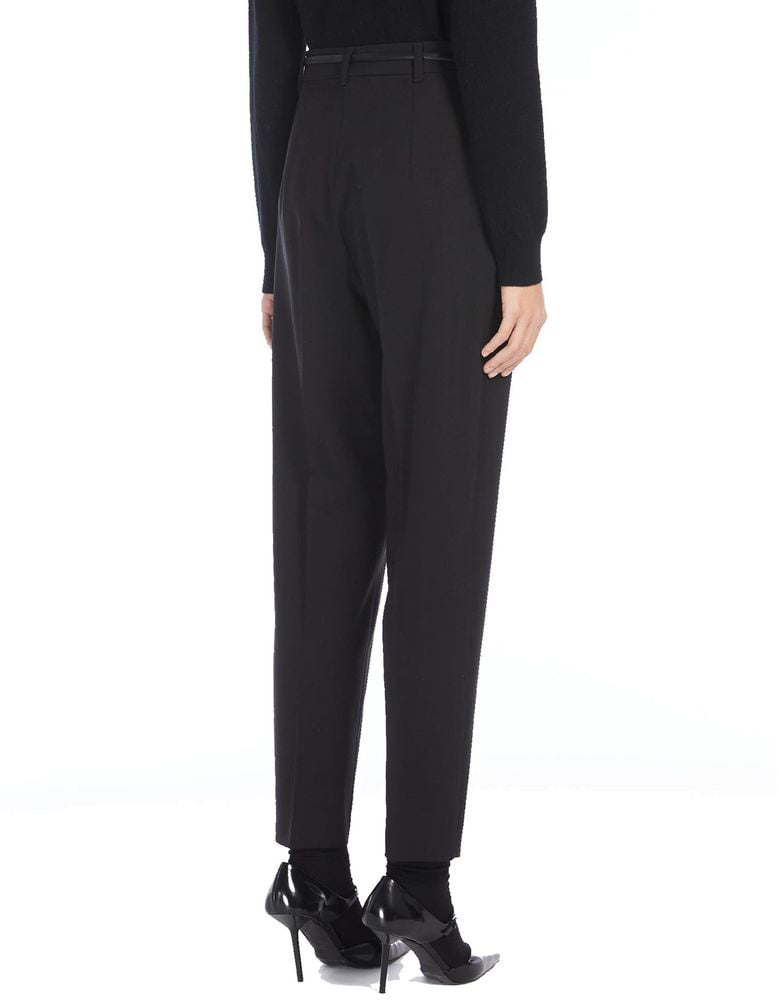 Max Mara Black Elastane Dress Pants Zwart
