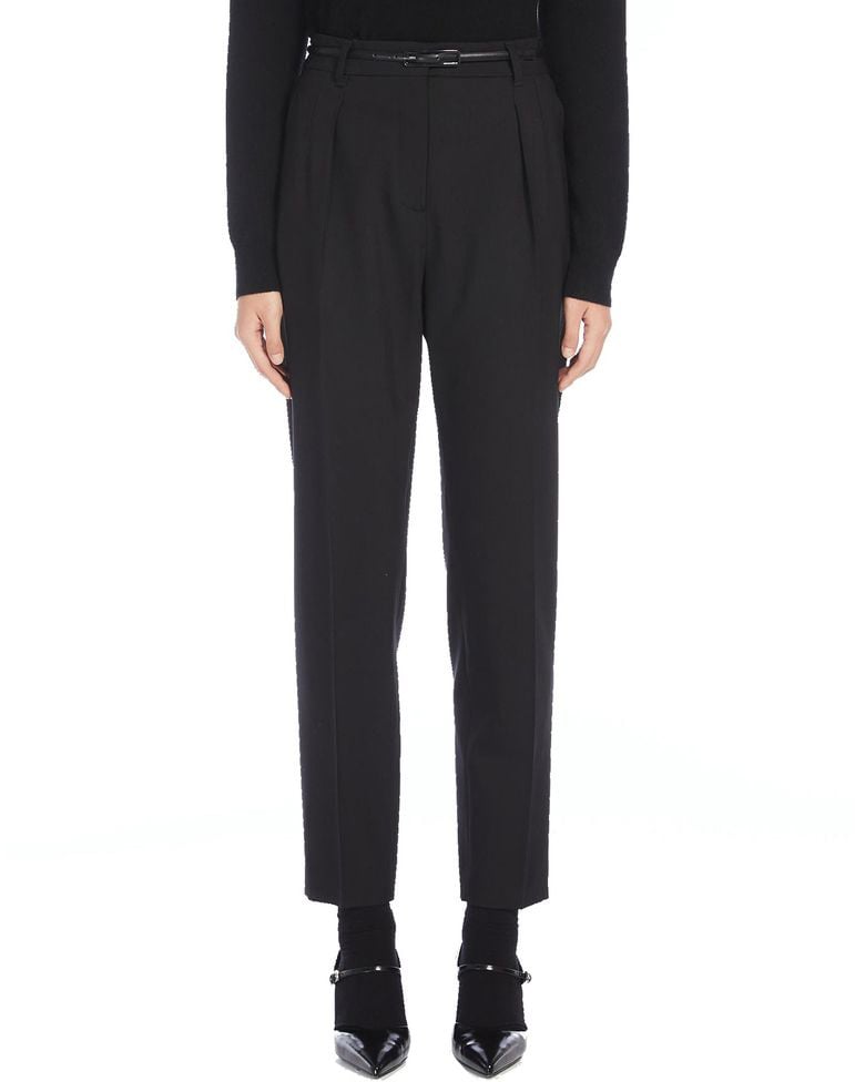 Max Mara Black Elastane Dress Pants Zwart