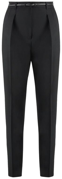 Max Mara Black Elastane Dress Pants Zwart