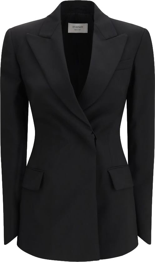 Max Mara Black Wool Blazer Zwart