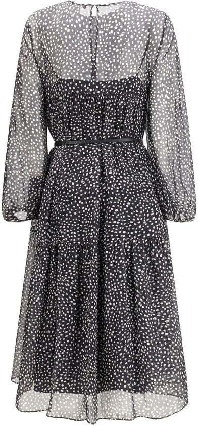 Max Mara Black Silk Casual Dress Zwart