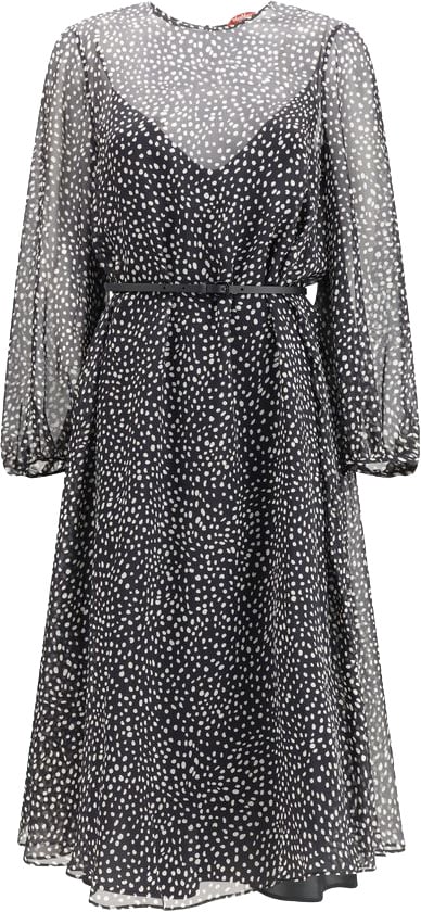Max Mara Black Silk Casual Dress Zwart
