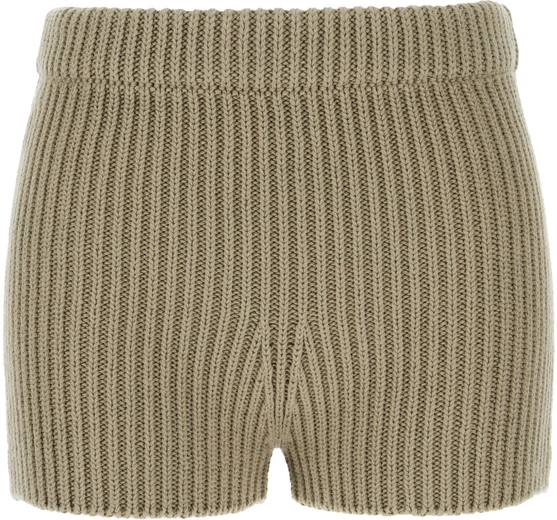 Max Mara Khaki green stretch cotton blend Acceso shorts Groen