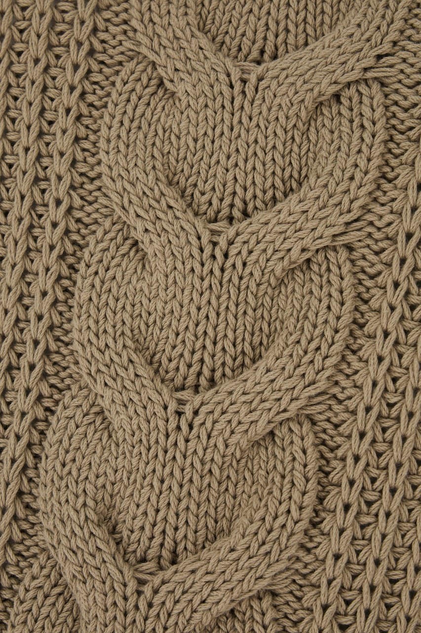 Max Mara Max Mara Khaki green cotton Acciaio oversize sweater Groen