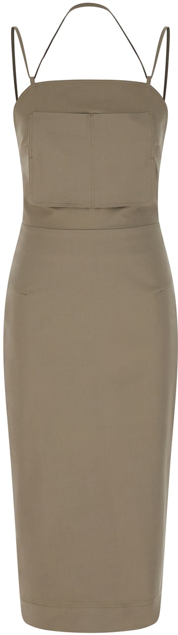 Max Mara Max Mara Dove grey stretch cotton Workwear dress Grijs