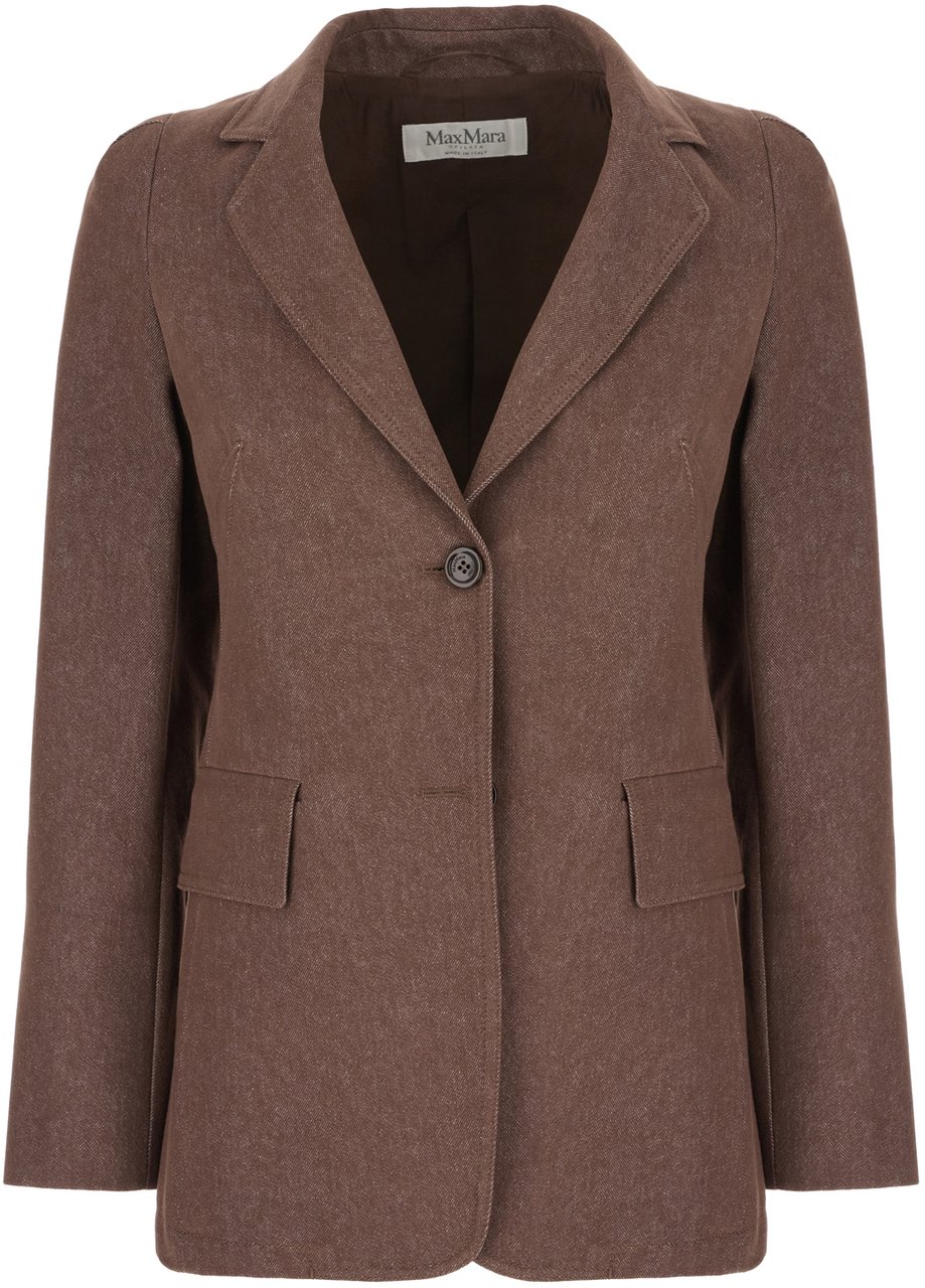 Max Mara Max Mara Prima Linea Chocolate cotton blazer Bruin