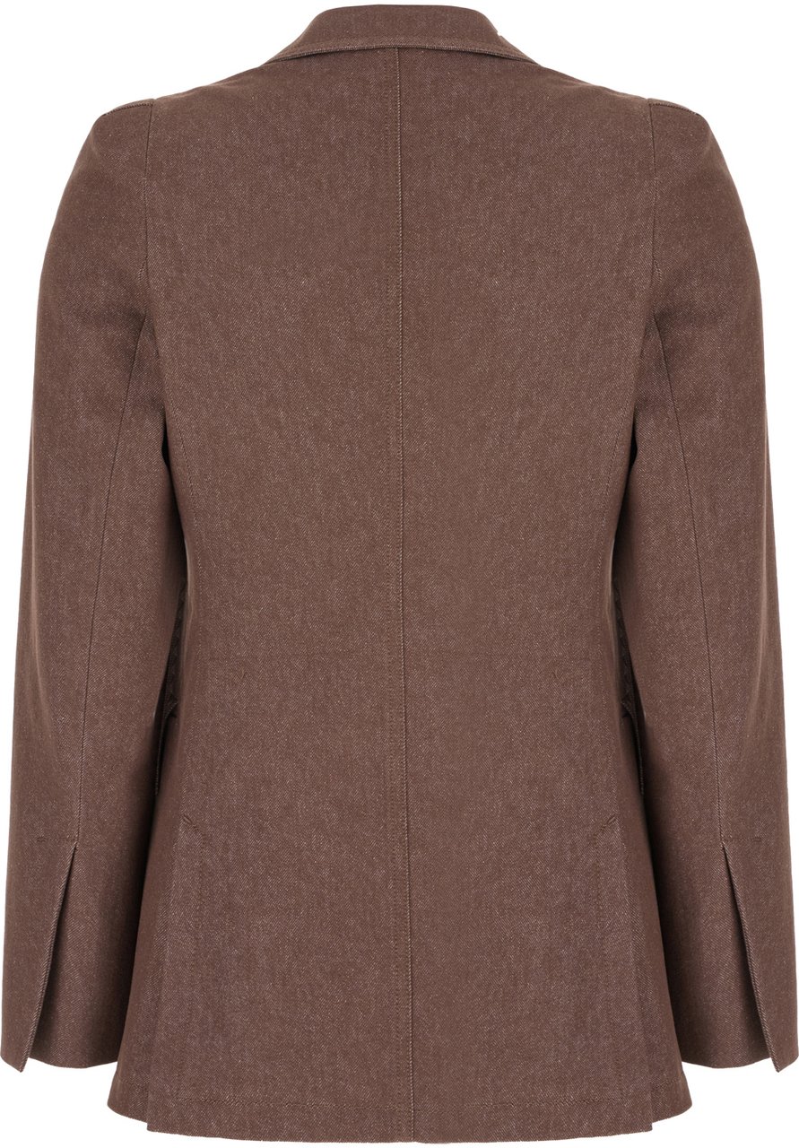 Max Mara Max Mara Prima Linea Chocolate cotton blazer Bruin