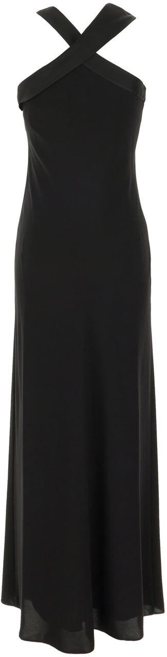 Max Mara Max Mara Studio Elegante Black triacetate blend long dress Zwart