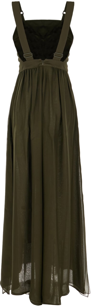 Max Mara Max Mara Military green cotton and silk jumpsuit Groen