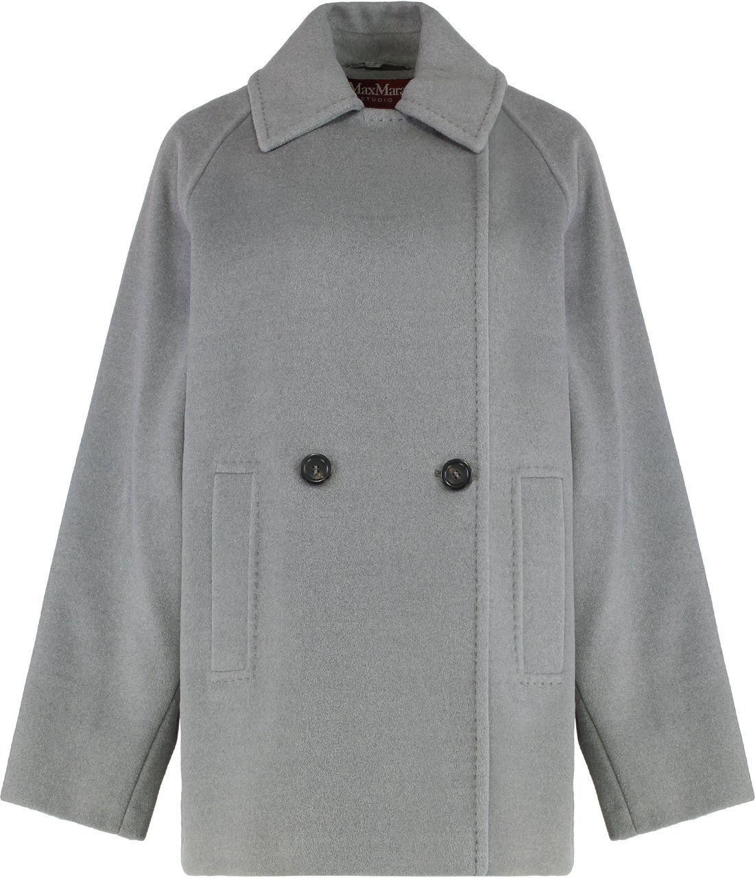 Max Mara Double-breasted wool blazer Grijs