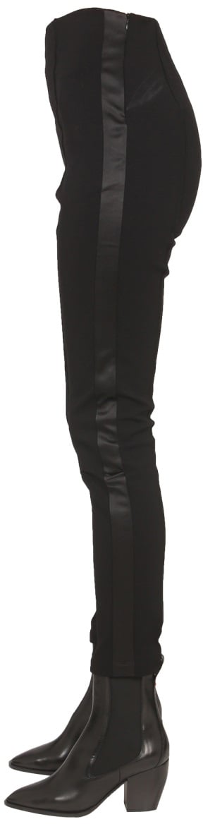 Max Mara Satin-Finish Nylon Pants with Side Zipper Closure Zwart