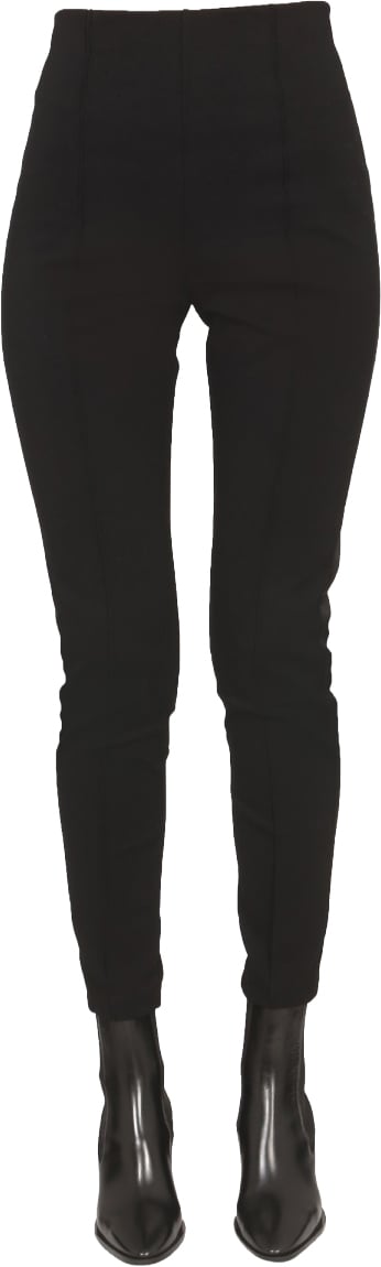Max Mara Satin-Finish Nylon Pants with Side Zipper Closure Zwart