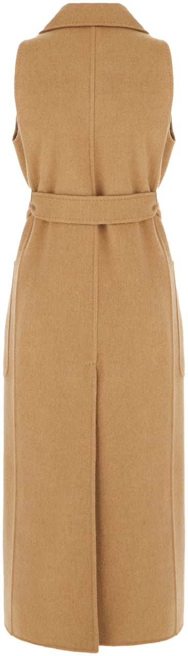 Max Mara Max Mara Beige camel sleeveless coat Bruin
