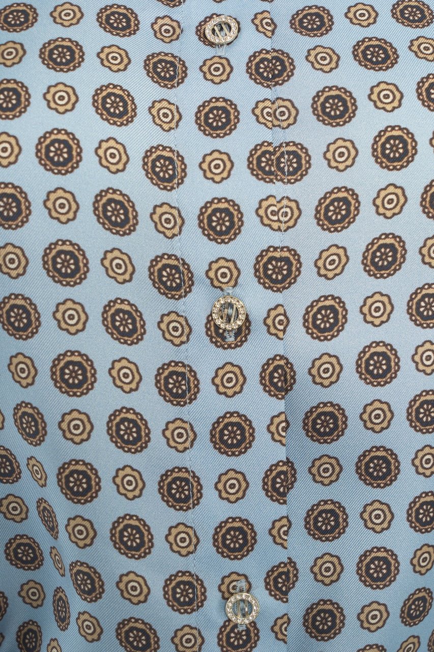 Max Mara Blouse with waist belt 'Boccale' Blauw