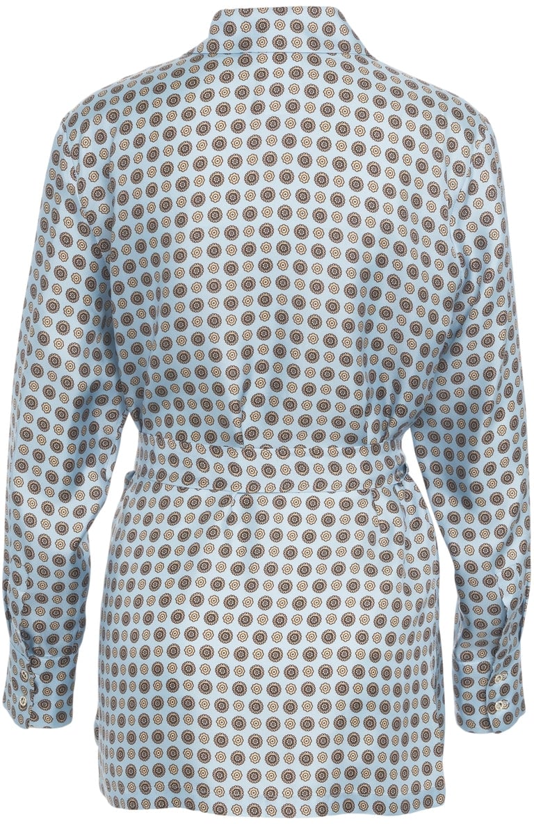 Max Mara Blouse with waist belt 'Boccale' Blauw