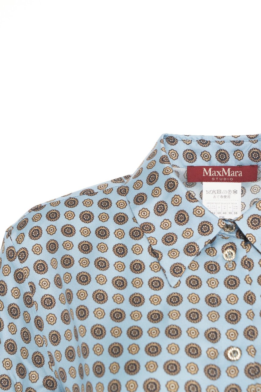 Max Mara Blusa con cintura in vita 'Boccale' Blauw