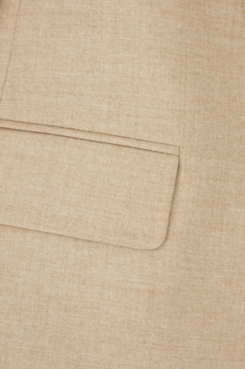 Max Mara Max Mara Studio Sand stretch wool blazer Neutraal