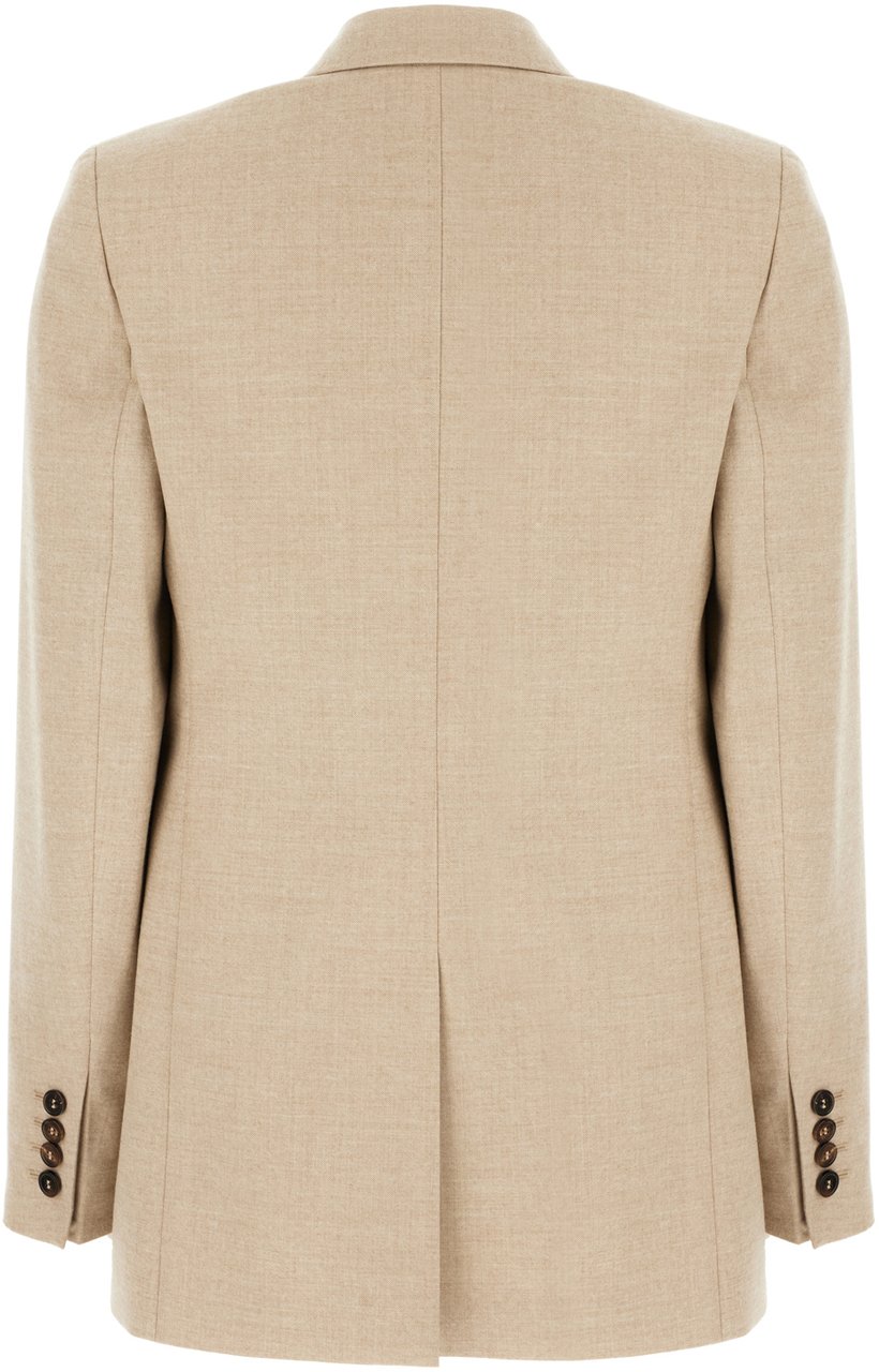 Max Mara Max Mara Studio Sand stretch wool blazer Neutraal