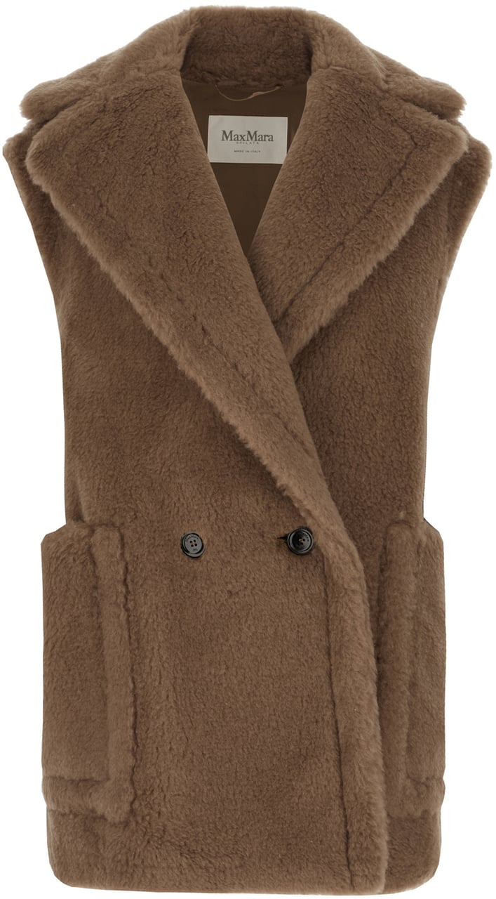 Max Mara Brown alpaca blend sleeveless coat Bruin