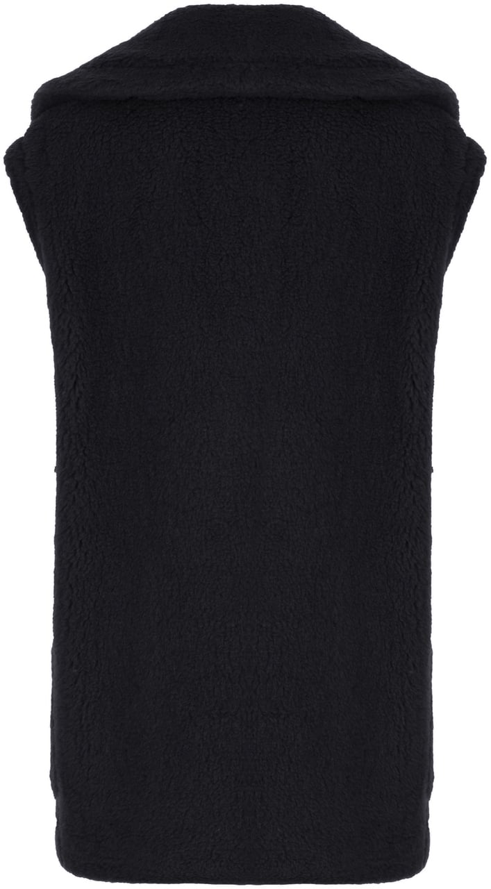 Max Mara Black alpaca blend sleeveless coat Zwart