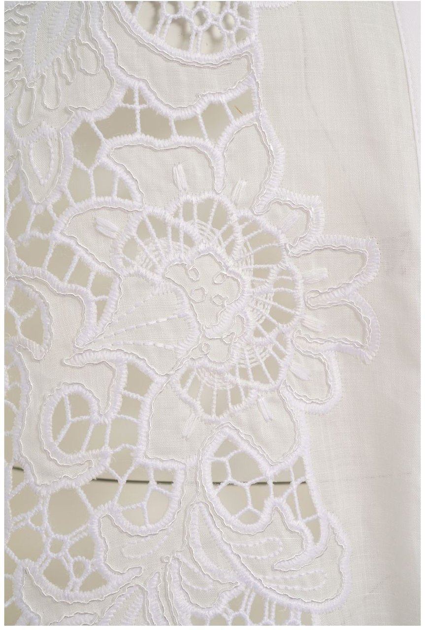 Max Mara Blouse with floral embroidery 'Cali' Wit