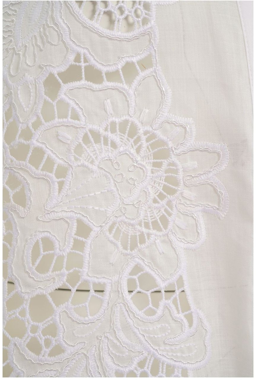 Max Mara Blouse with floral embroidery 'Cali' Wit