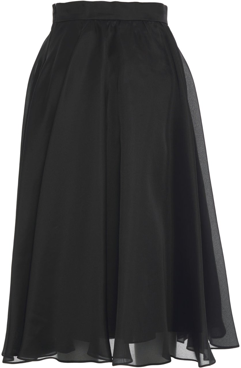 Max Mara Silk midi skirt 'Calle' Zwart