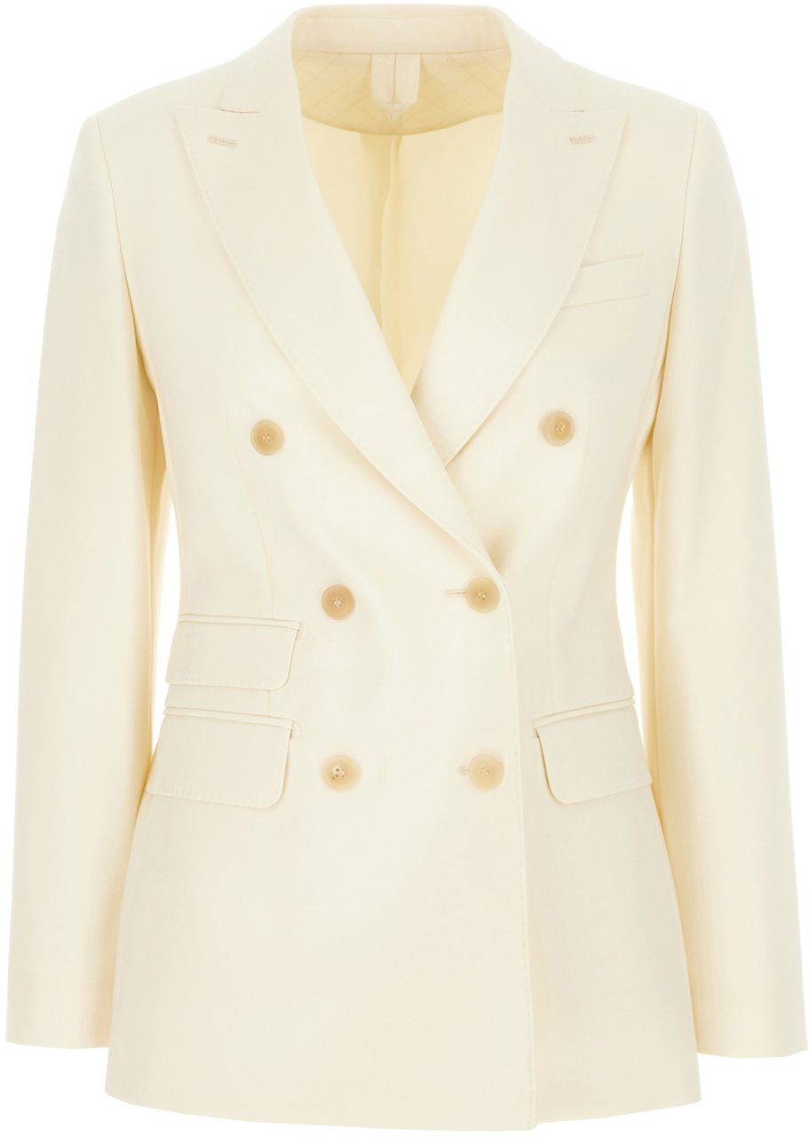 Max Mara Max Mara Pastel yellow wool blend blazer Geel