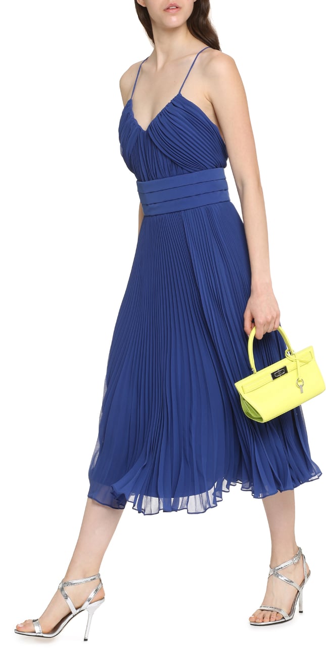 Max Mara Clarino pleated midi dress Blauw