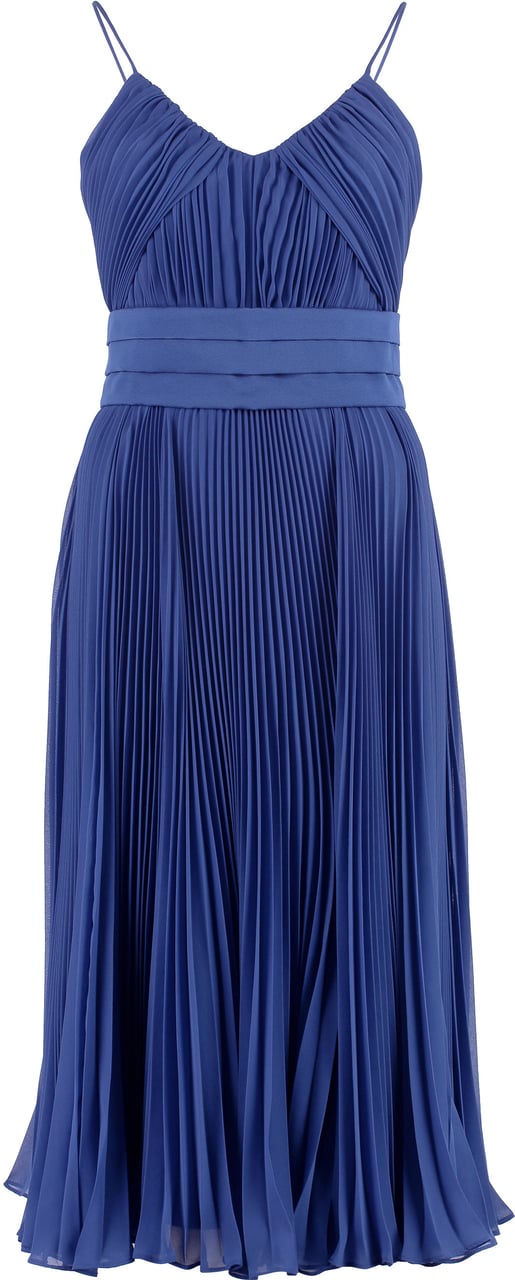 Max Mara Clarino pleated midi dress Blauw