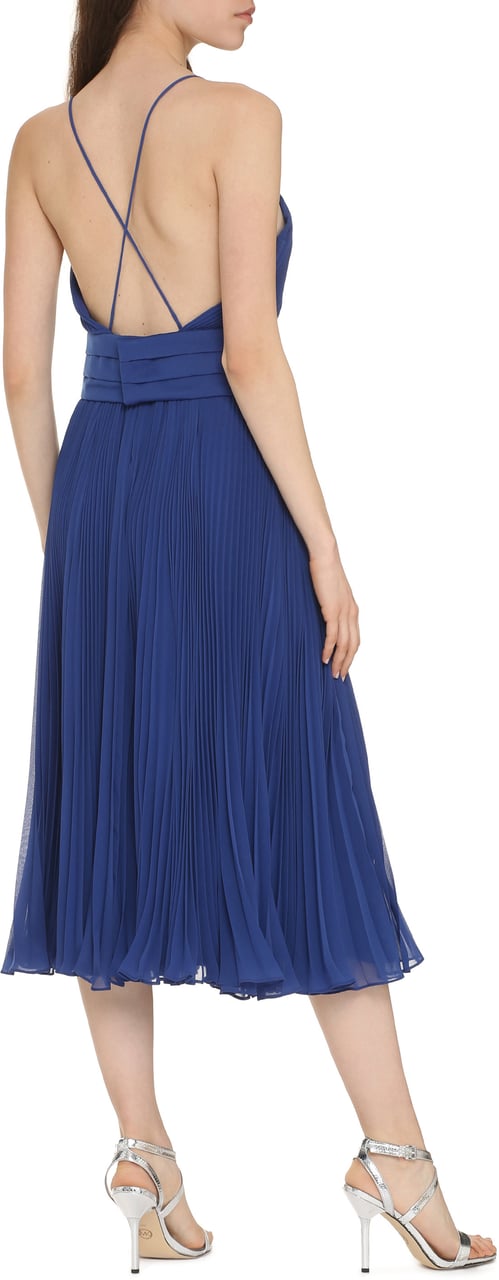 Max Mara Clarino pleated midi dress Blauw