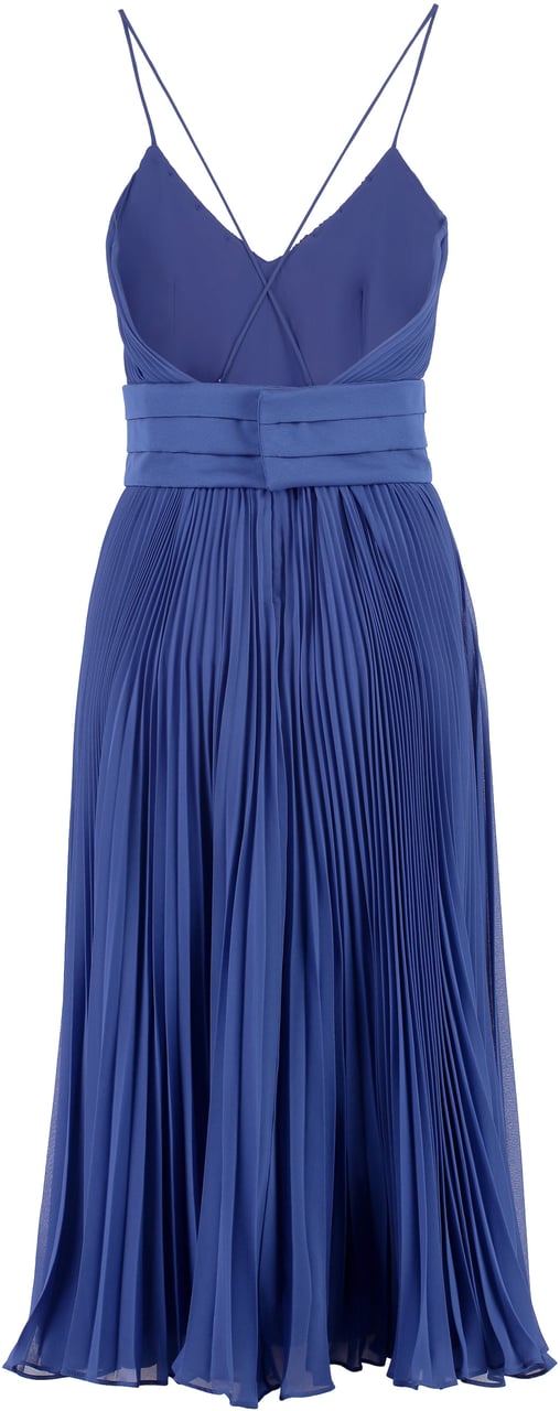 Max Mara Clarino pleated midi dress Blauw