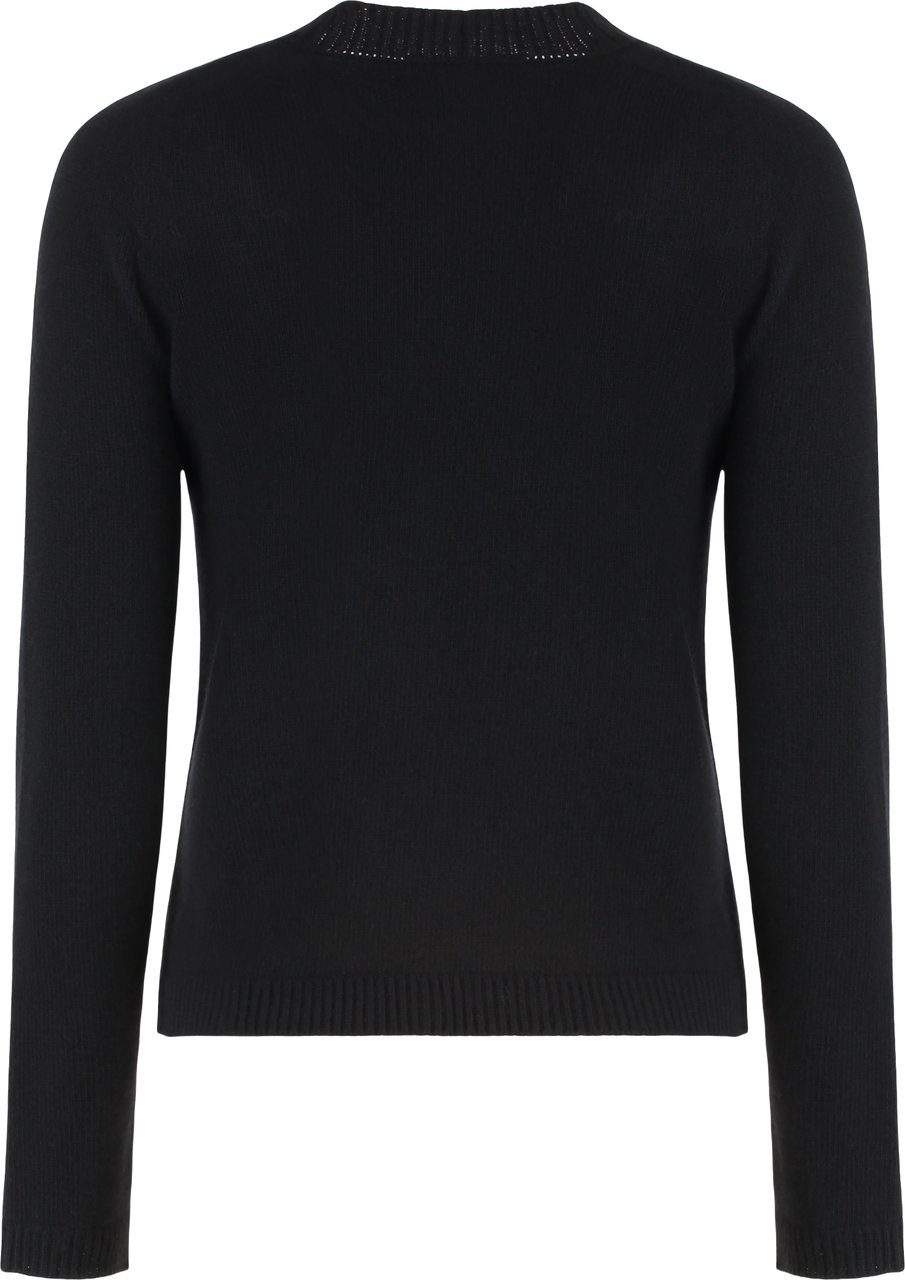 Max Mara Crew neck sweater in wool and cashmere Zwart
