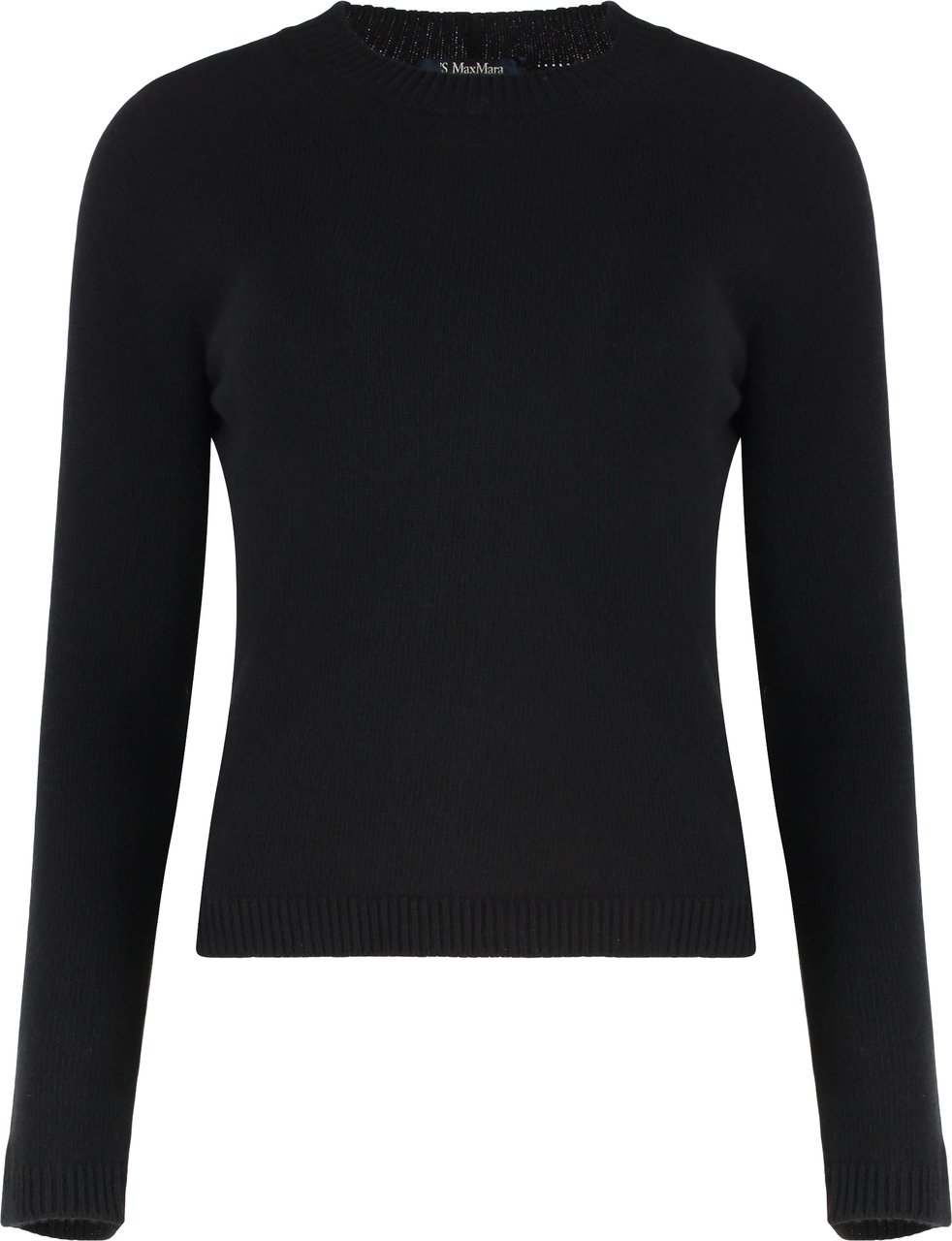 Max Mara Crew neck sweater in wool and cashmere Zwart