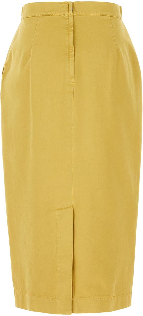 Max Mara Max Mara Mustard cotton skirt Geel