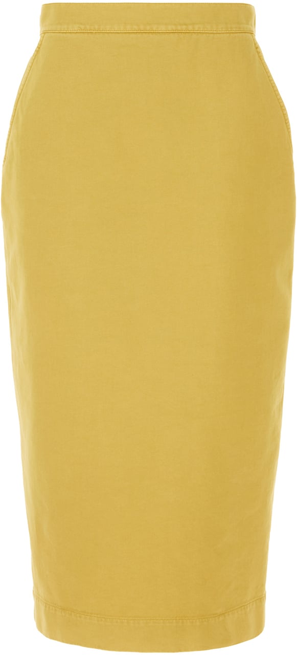 Max Mara Max Mara Mustard cotton skirt Geel