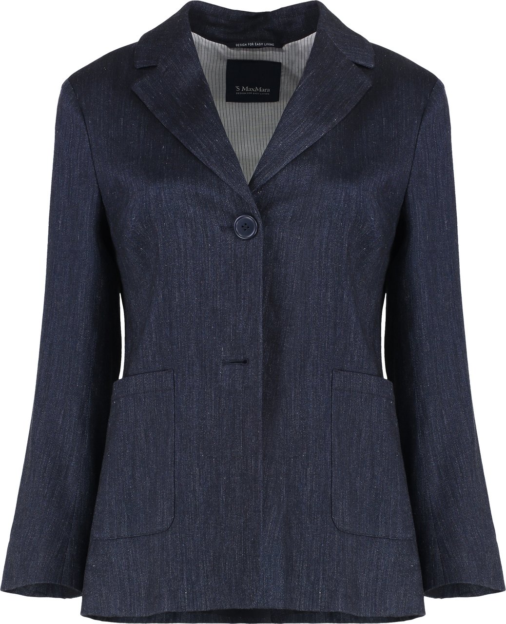 Max Mara Derna linen blazer Blauw