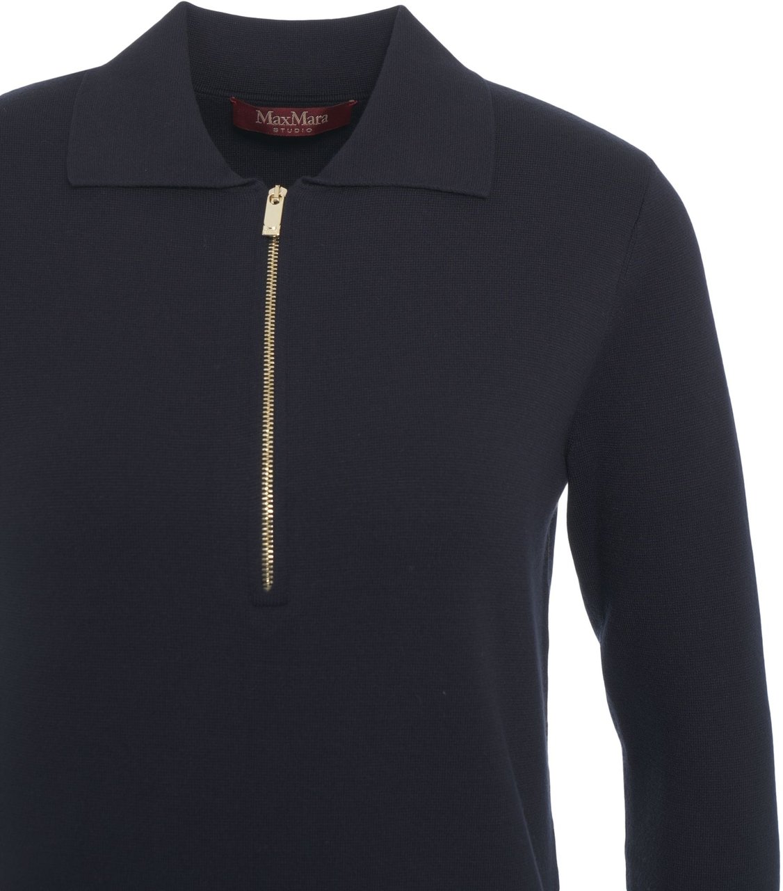 Max Mara Abito midi con colletto e cerniera Blauw