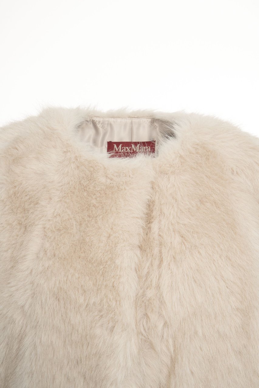 Max Mara Faux fur coat 'Eros' Beige