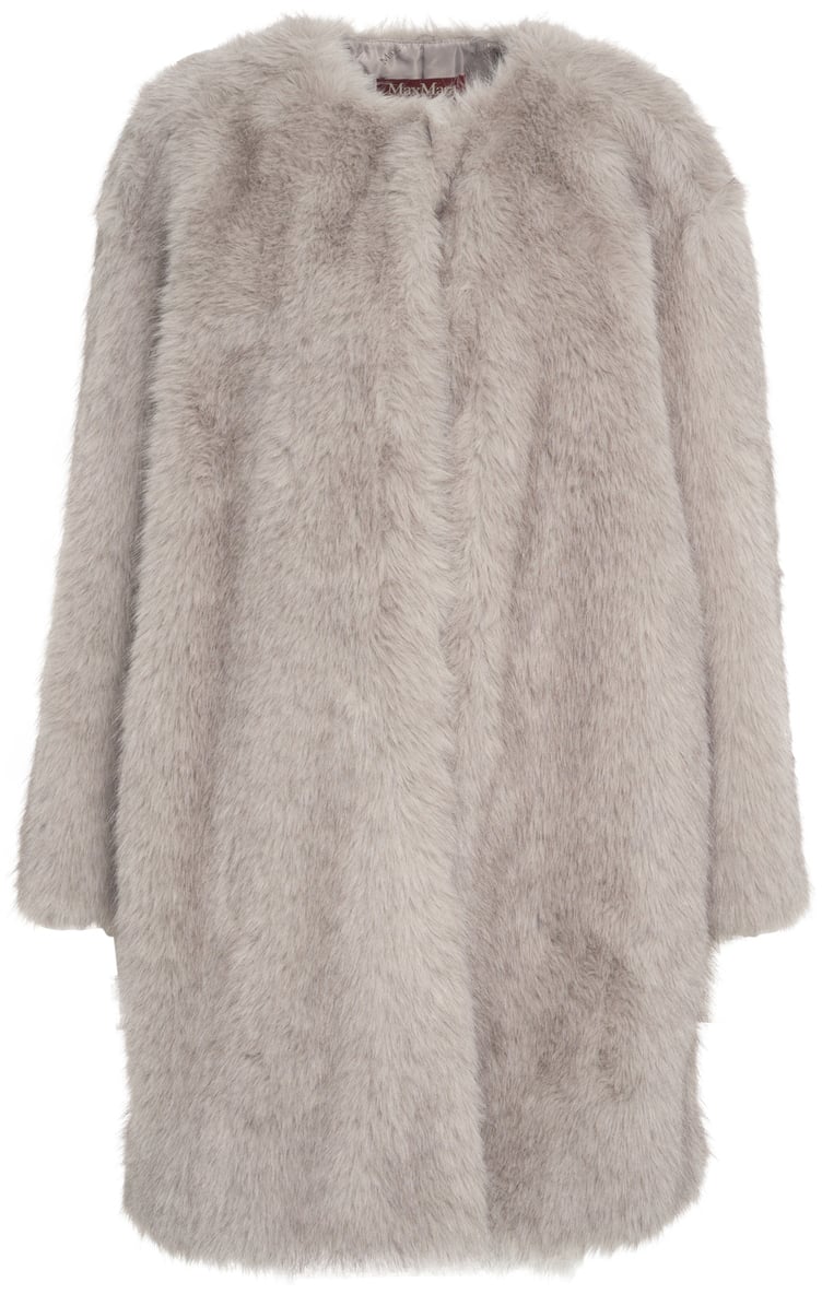 Max Mara Cappotto in ecopelliccia 'Eros' Grijs