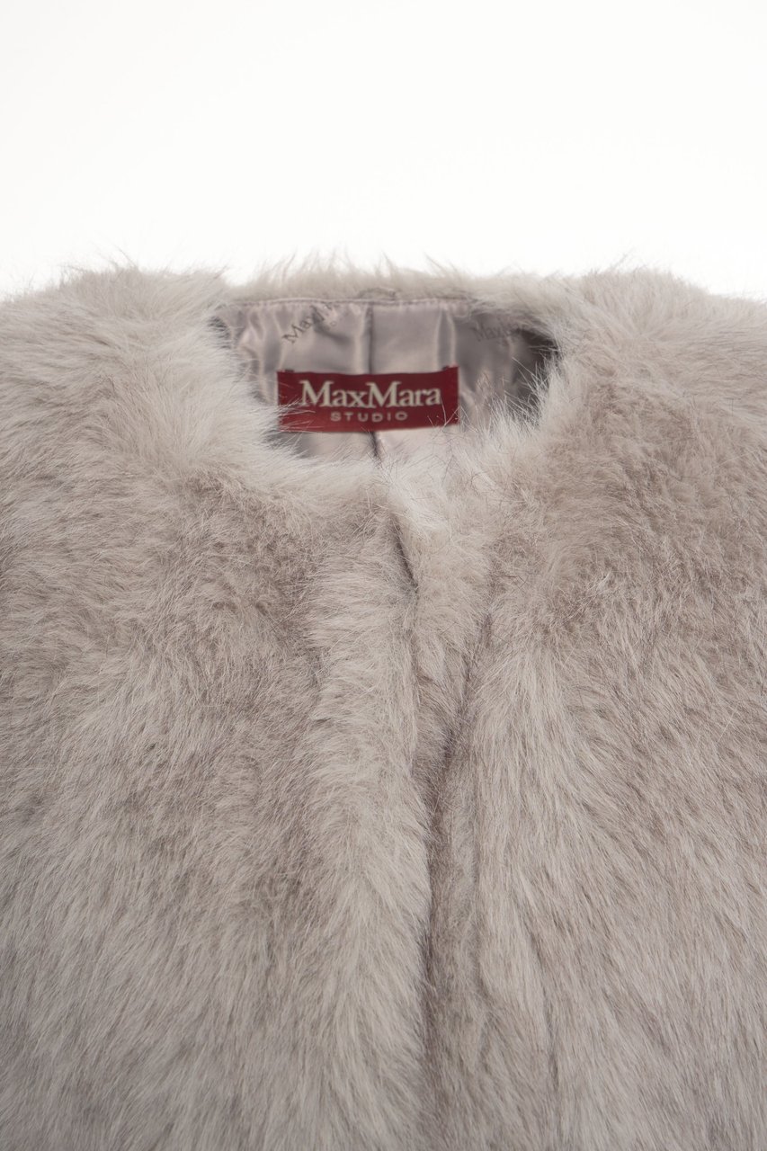 Max Mara Cappotto in ecopelliccia 'Eros' Grijs
