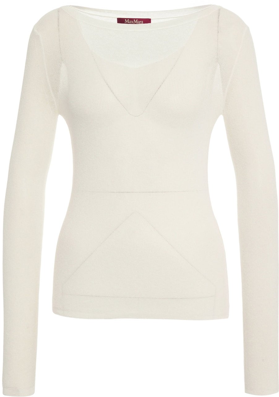 Max Mara Cotton blend sweater'Fiorito' Wit