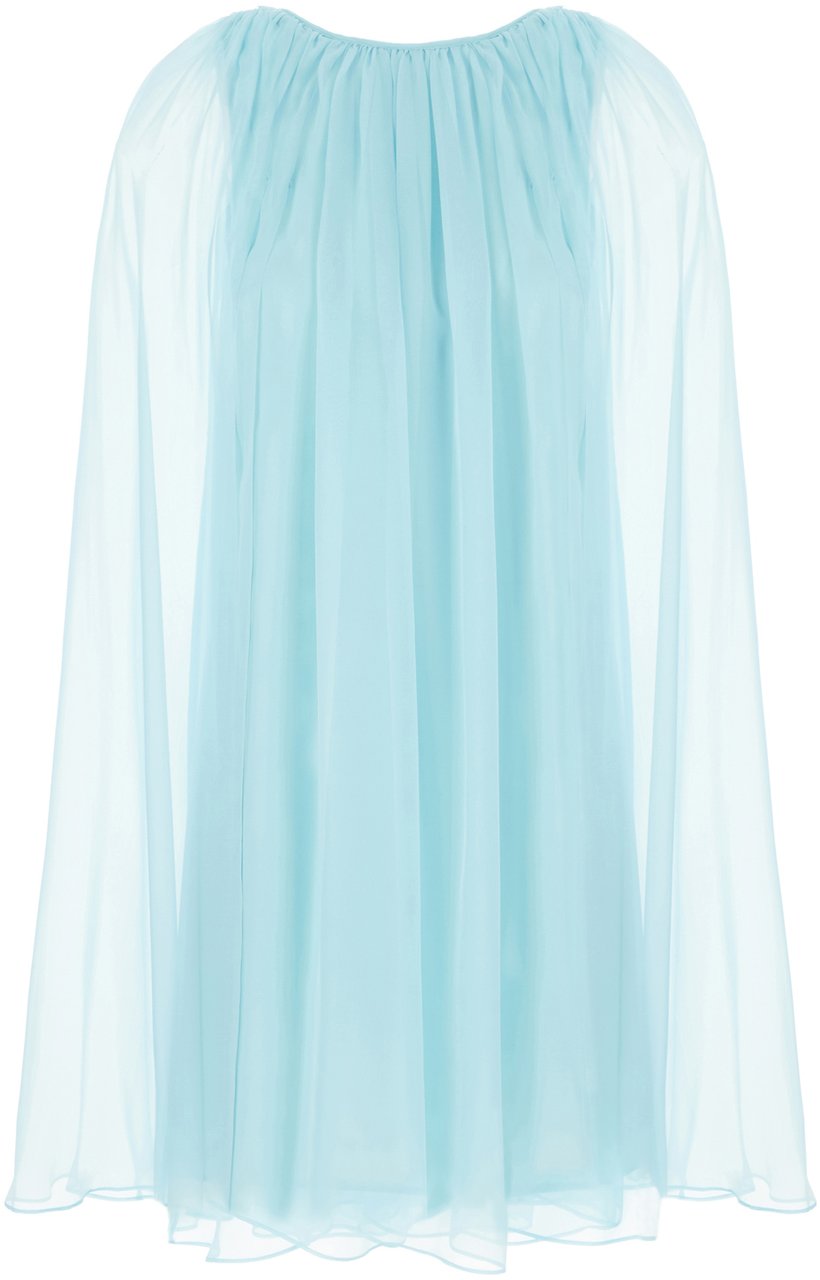 Max Mara Max Mara Pianoforte Light-blue silk mini dress Lichtblauw