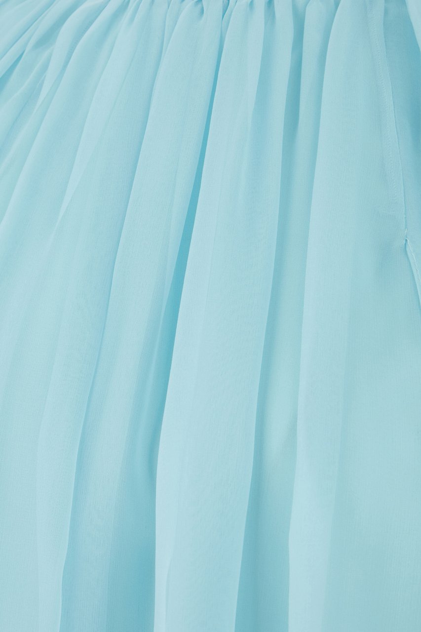 Max Mara Max Mara Pianoforte Light-blue silk mini dress Lichtblauw