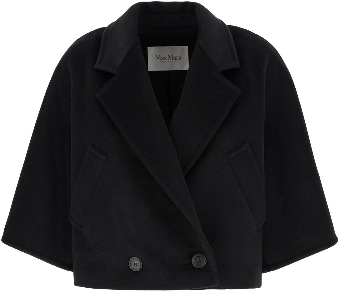 Max Mara Black wool blend coat Zwart