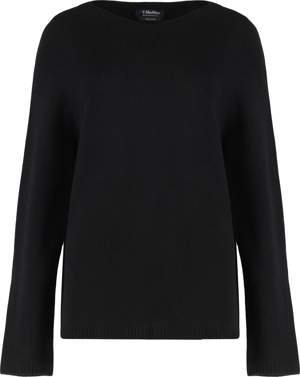 Max Mara Georg crew neck sweater in wool and cashmere Zwart