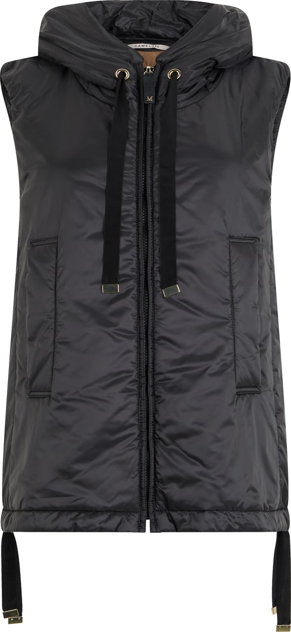 Max Mara Padded vest with hood Zwart
