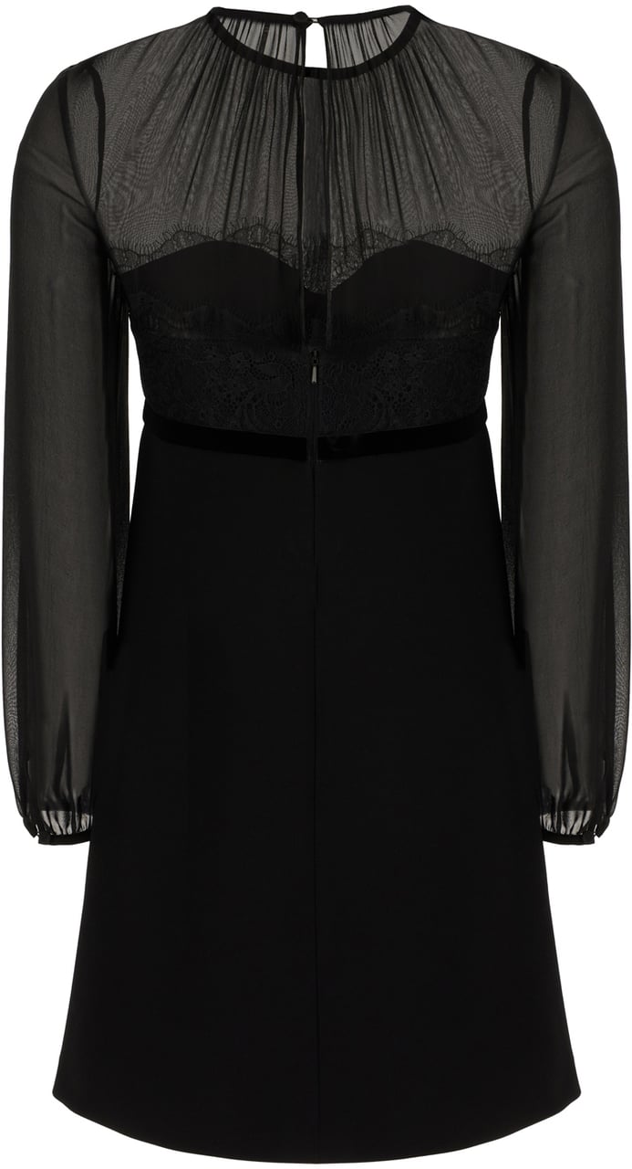 Max Mara Max Mara Studio Elegante Black silk and acetate blend dress Zwart