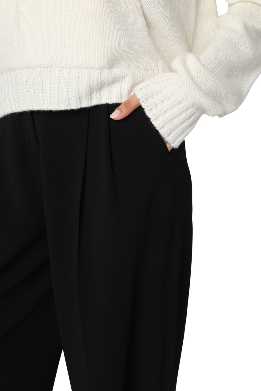 Max Mara Latina high-waist crêpe trousers Zwart
