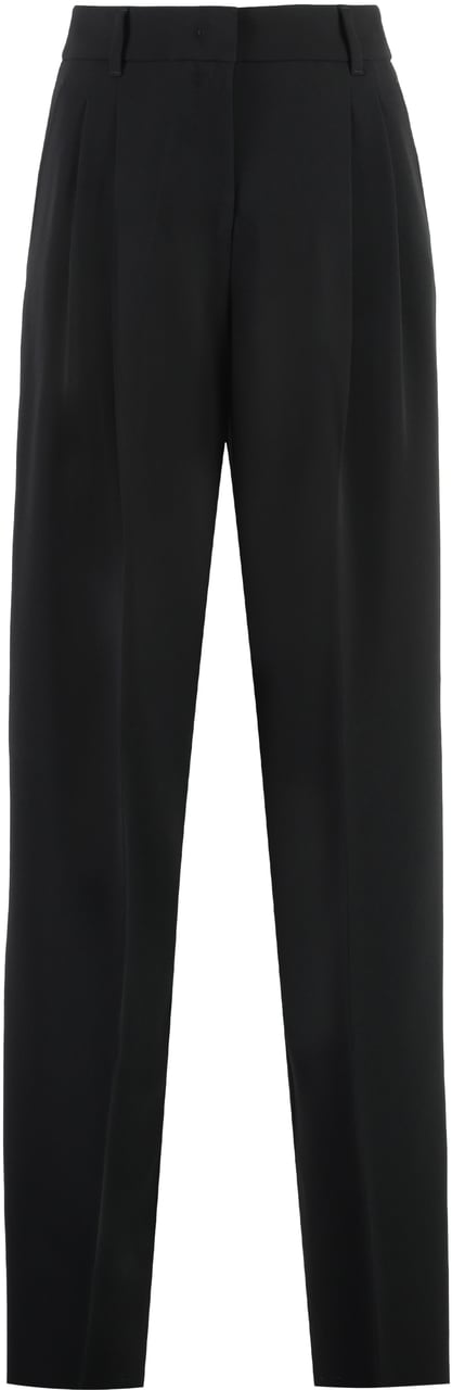 Max Mara Latina high-waist crêpe trousers Zwart